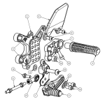 Attack Performance - ATTACK PERFORMANCE REAR SET KIT, APRILIA RSV4 10-16, TUONO 13-16, BLACK (REPLACEMENT PARTS)