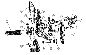 Attack Performance - ATTACK PERFORMANCE REAR SET KIT, DUCATI V4, 2018 -, CLEAR (REPLACEMENT PARTS)