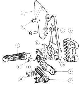 Attack Performance - ATTACK PERFORMANCE  REAR SET KIT, GSXR1000 05-06, AERO HARD (REPLACEMENT PARTS)