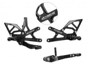 Extreme Components - Extreme Components Rearset GSXR 1000 17-21 STD/GP Black w Alum heel