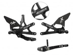 Extreme Components - Extreme Components Rearset GSXR 1000 17-21 STD/GP Black w carbon heel