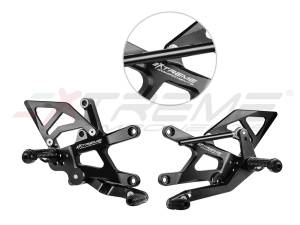 Extreme Components - Extreme Components GP EVO Rearsets Kit Reverse Shifting  Aluminium Black Heel  KAWASAKI ZX 10 R (2016/2022)