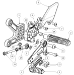 ATTACK PERFORMANCE REAR SET KIT, ZX10R, 11-15 , BLACK (REPLACEMENT PARTS)