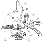 Attack Performance - ATTACK PERFORMANCE  REAR SET KIT, ZX10R, 06-10, BLACK (REPLACEMENT PARTS) - Image 4